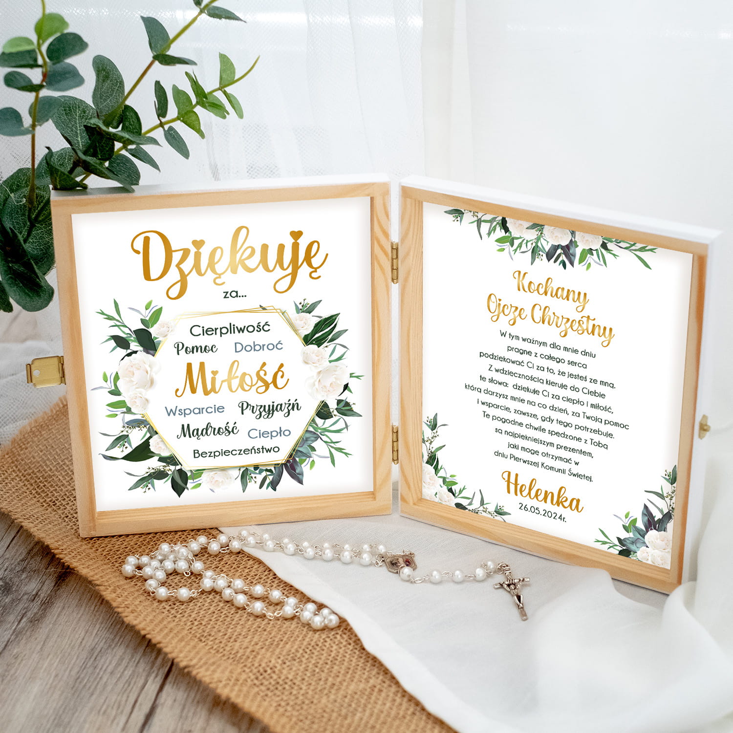 Podziękowanie Na Komunię Dla Ojca Chrzestnego w Pudełku - Dziękuję Ci