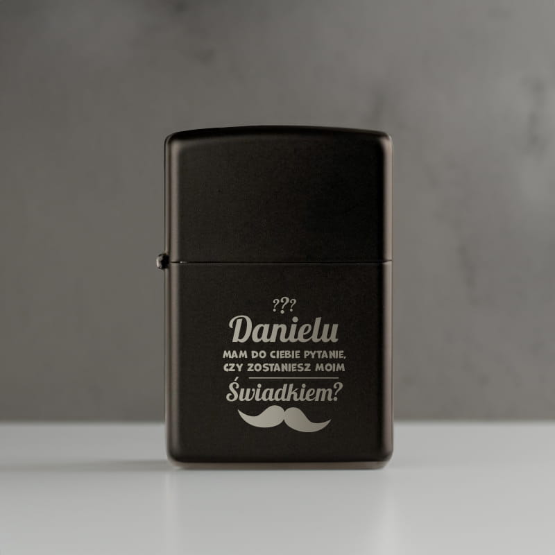 Zapalniczka Benzynowa z Grawerem dla Świadka - Prośba o Świadkowanie - Mam Do Ciebie Pytanie
