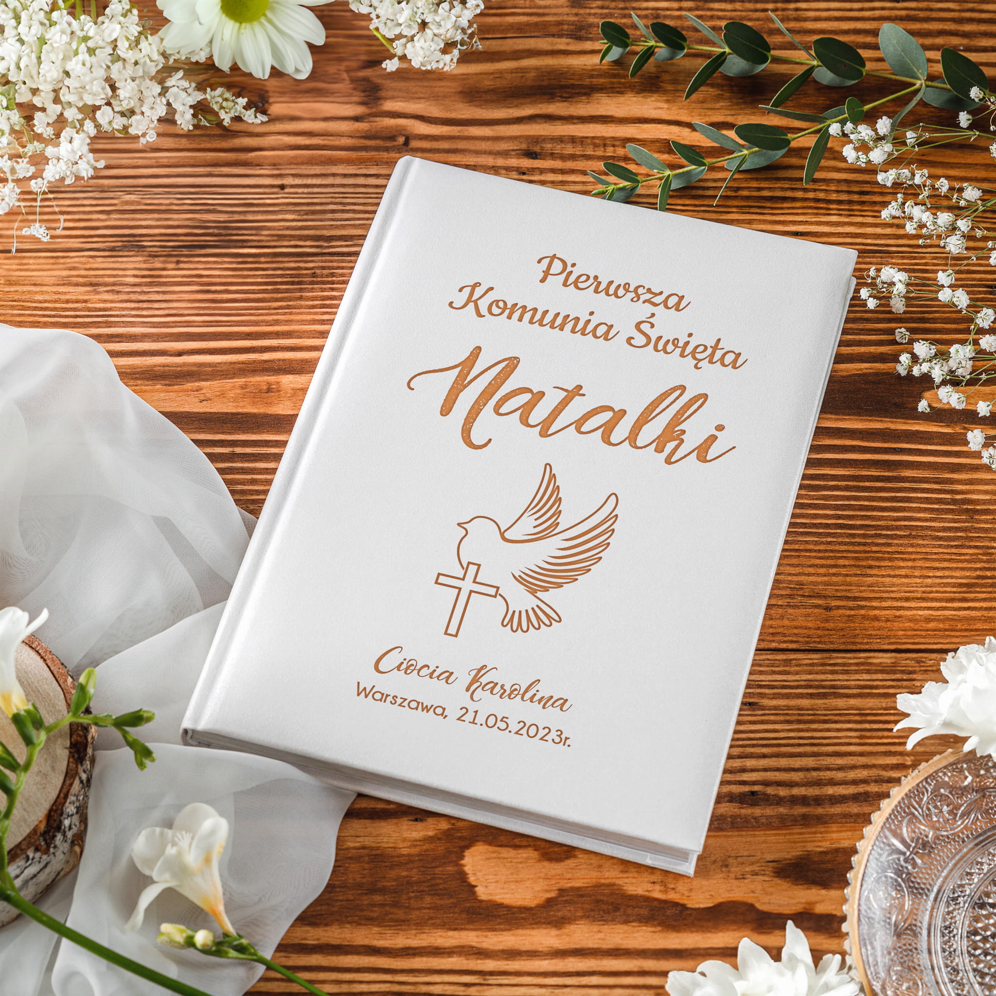 Biblia Prezent na Komunię Świętą - Pamiątka Pierwszej Komunii Świętej - Gołąbek