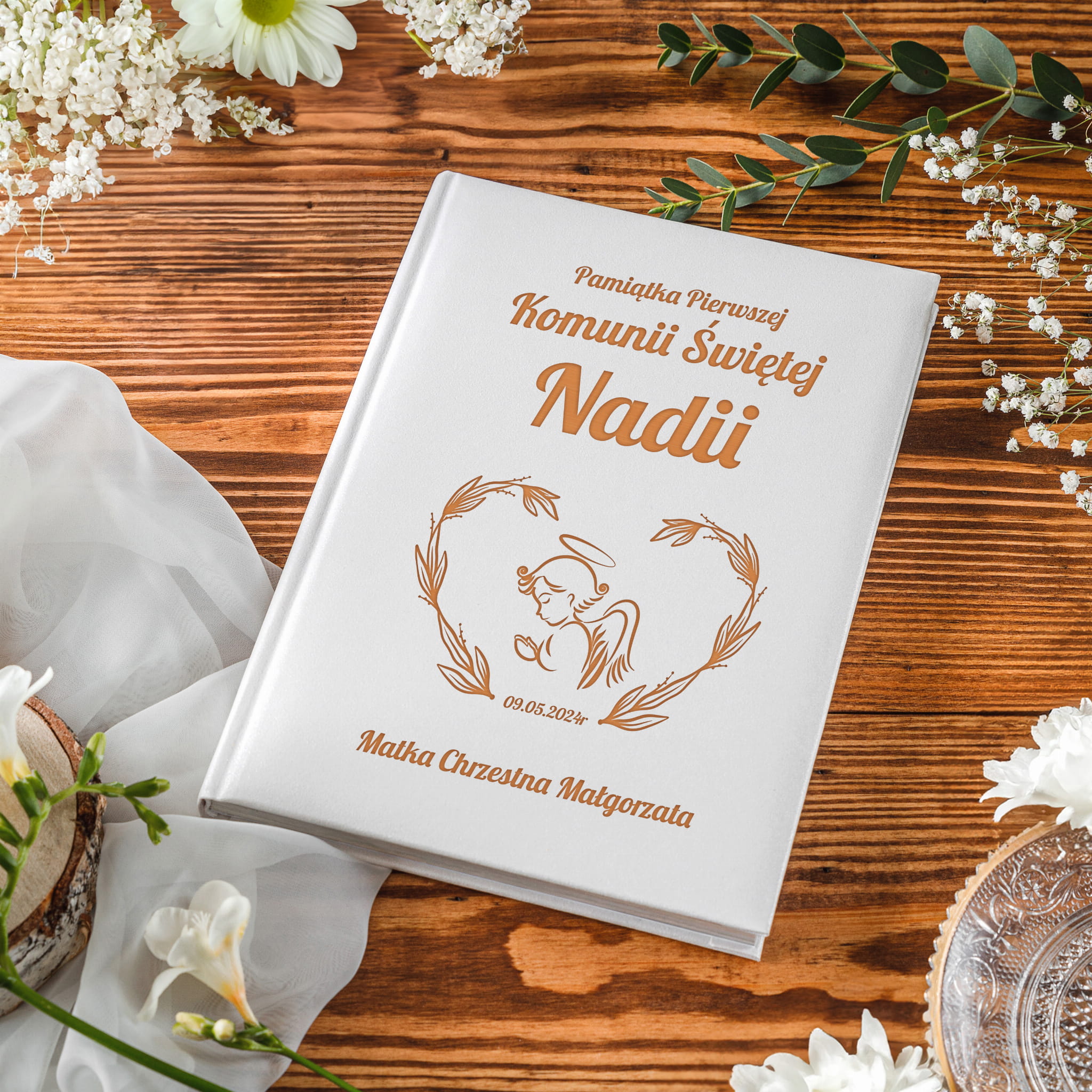 Biblia Prezent na Komunię Świętą - Pamiątka Pierwszej Komunii Świętej - Aniołek