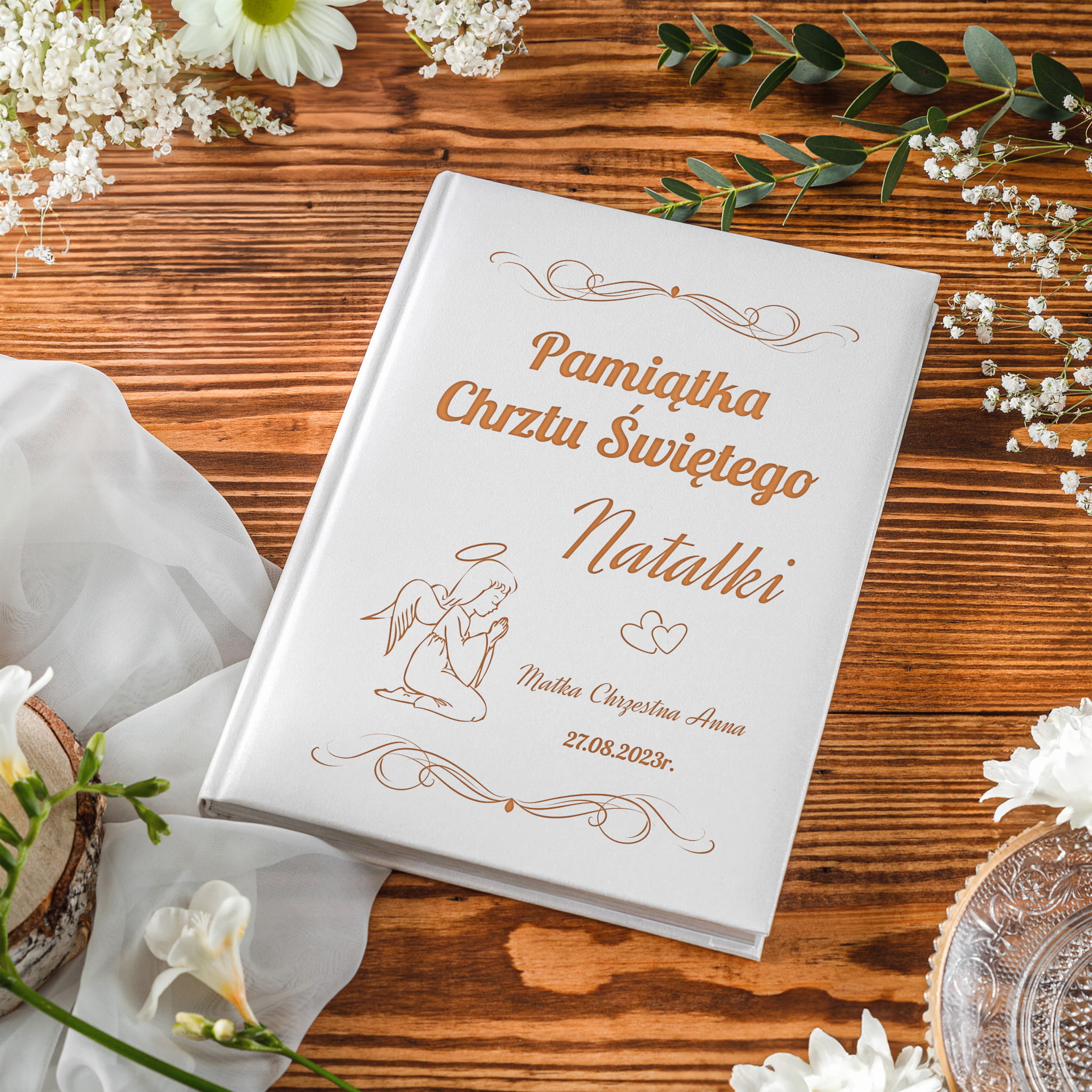Biblia Prezent na Chrzest Święty - Pamiątka Na Chrzciny - Aniołek