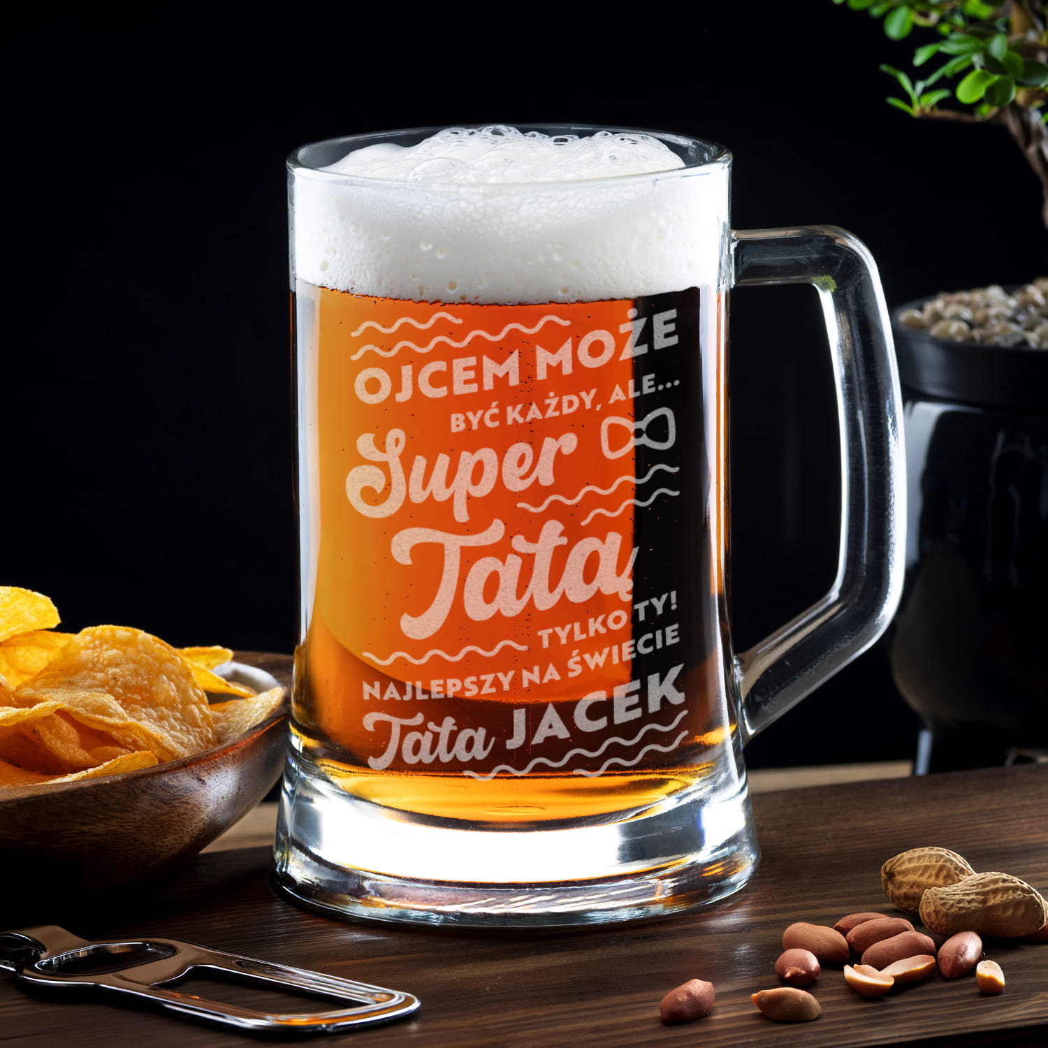 Kufel z Grawerem Do Piwa dla Taty - Prezent na Dzień Ojca - Tylko Ty