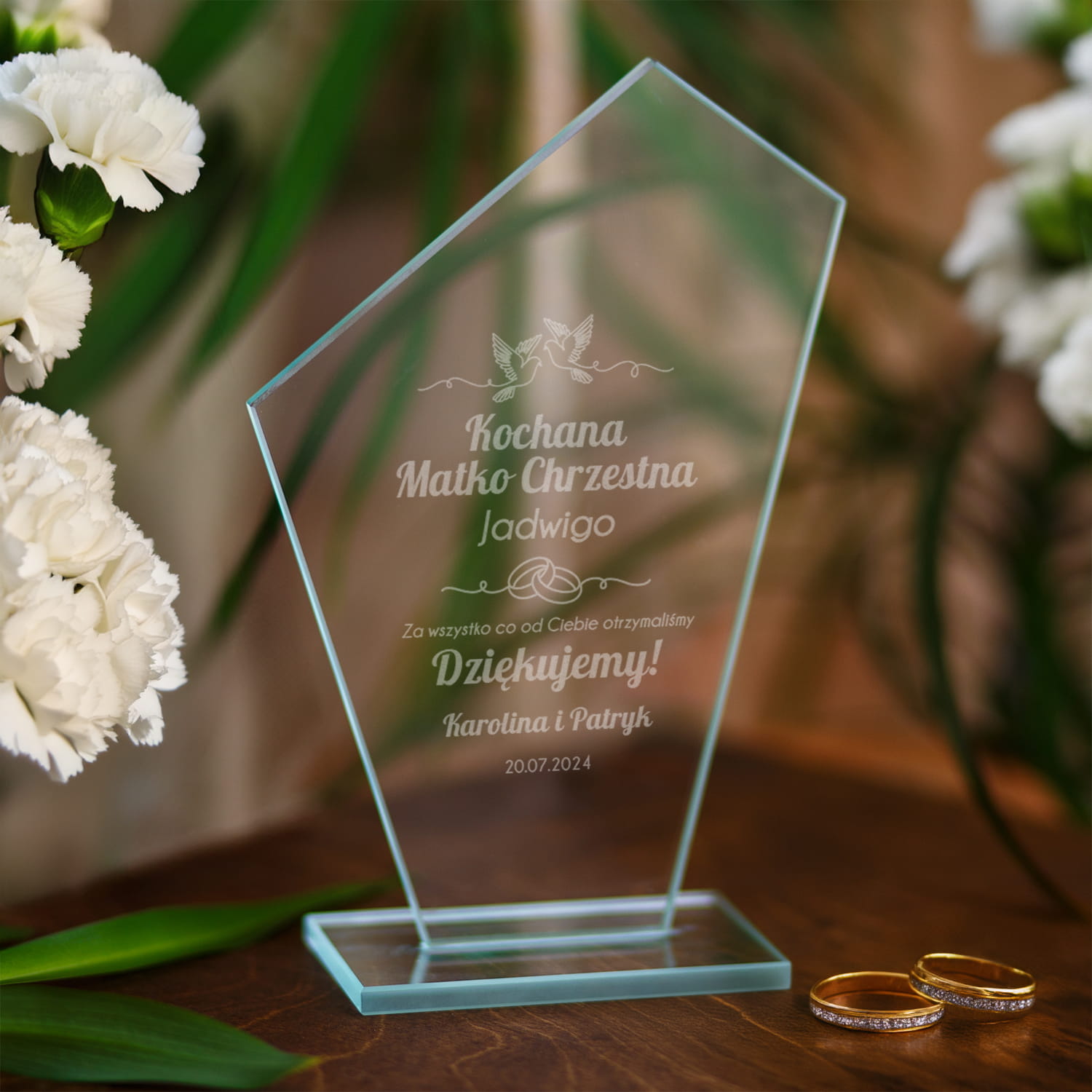 Statuetka Podziękowanie dla Rodziców Chrzestnych - Podziękowanie dla Matki Chrzestnej na Ślub - Kochana Matko Chrzestna