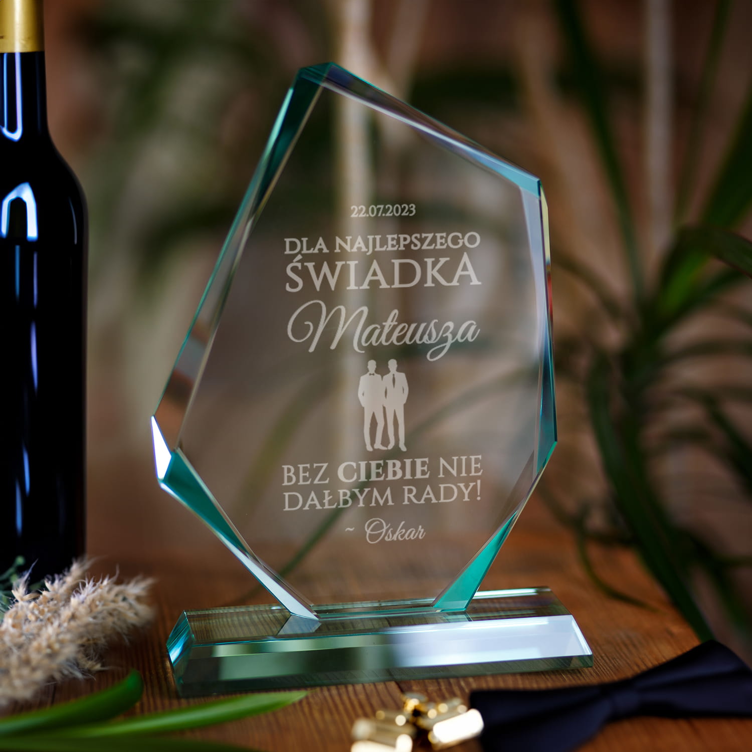 Statuetka Podziękowanie Dla Świadka - Prezent dla Świadka na Ślub - Dla Najlepszego Świadka - Duża