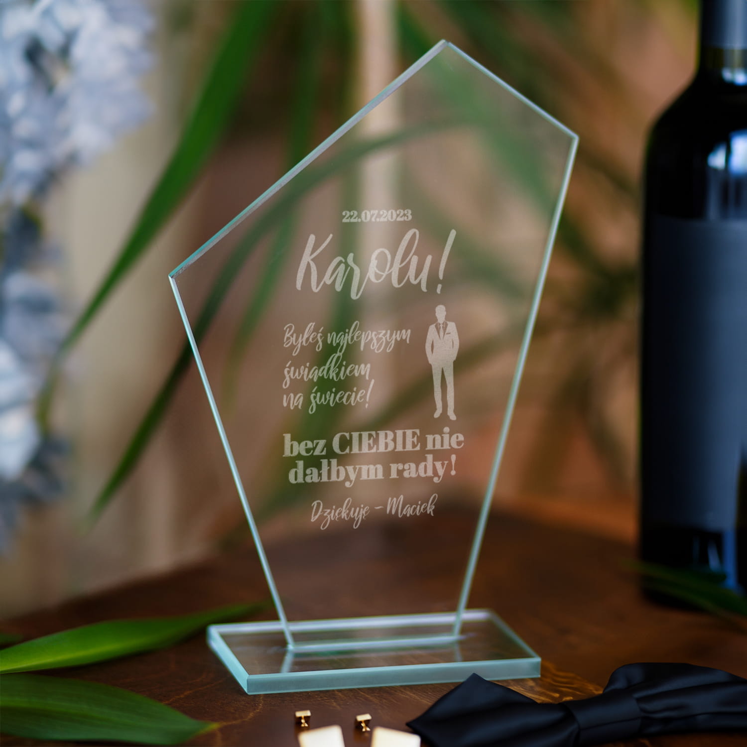 Statuetka Podziękowanie Dla Świadka - Prezent dla Świadka na Ślub - Byłeś Najlepszym Świadkiem