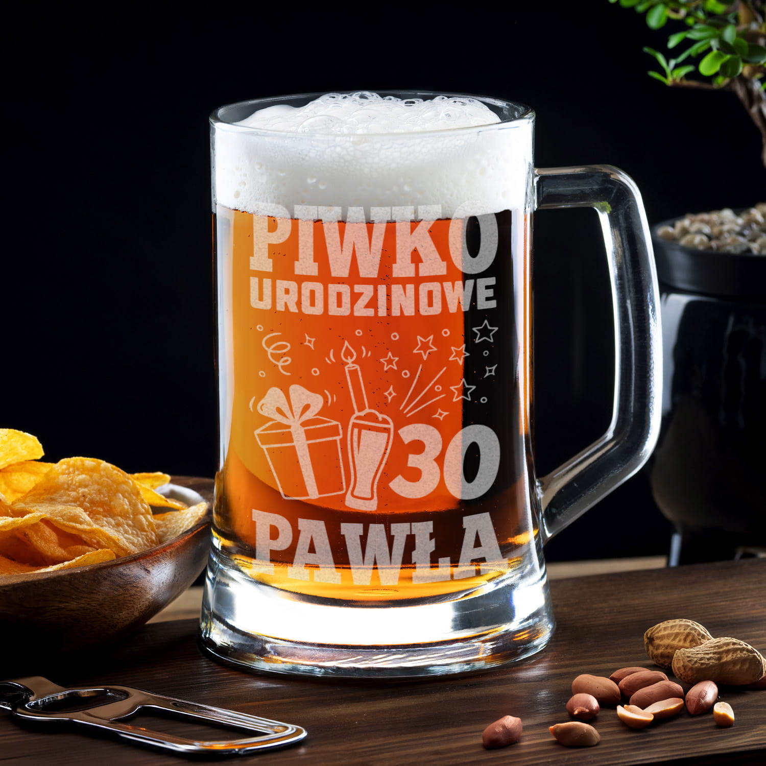 Kufel z Grawerem Do Piwa - Prezent na Urodziny - Kufel Urodzinowy z Grawerem - Piwko Urodzinowe
