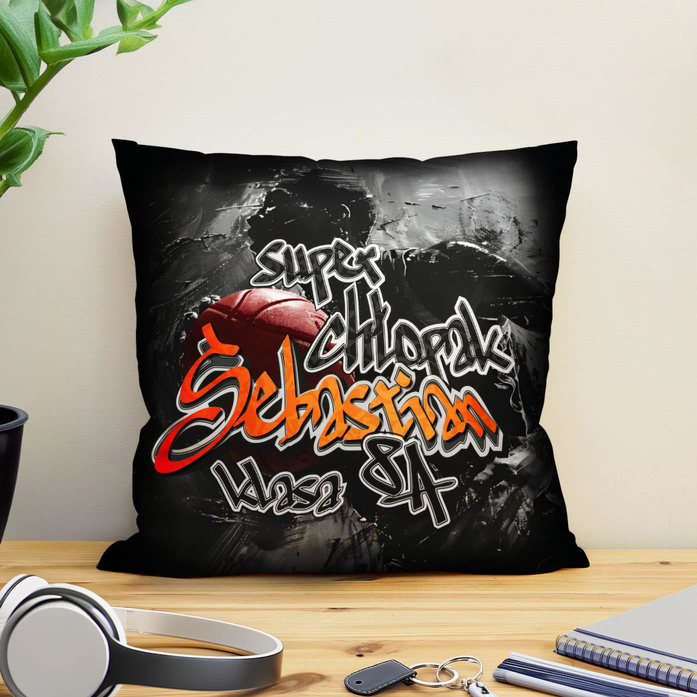 Prezent na Dzień Chłopaka w Klasie - Kolorowa Poduszka z Imieniem dla Chłopaka - Super Chłopak