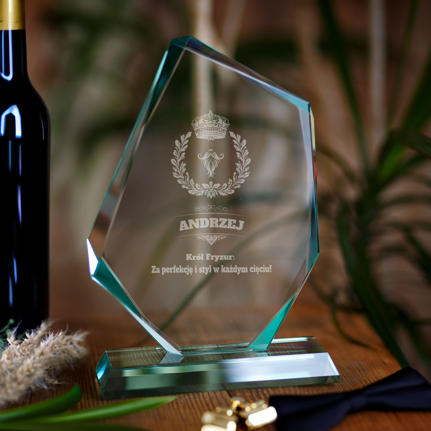 Statuetka Szklana Dla Barbera - Trofeum Szklane Podziękowanie dla Barbera - Duża