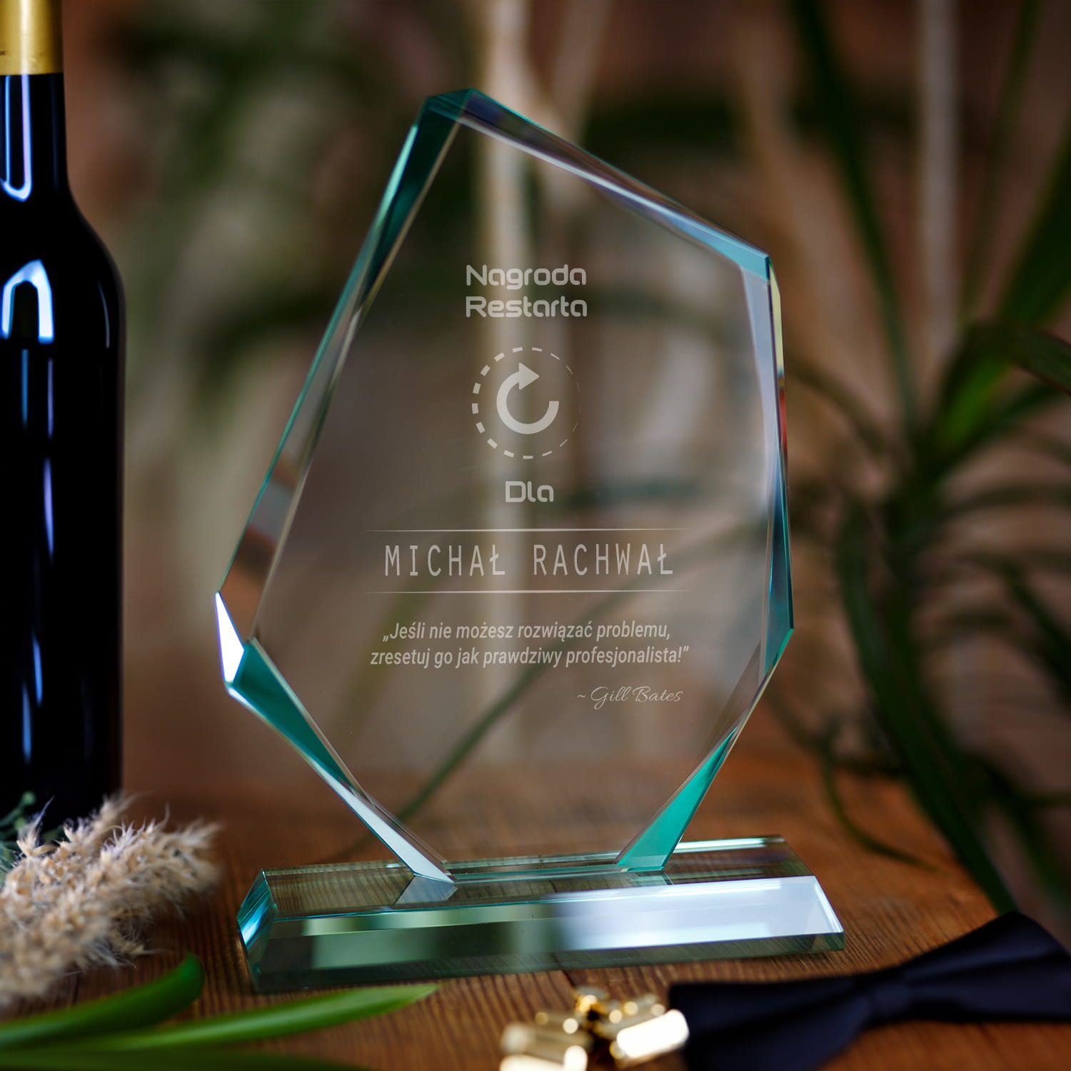 Statuetka Szklana Dla Informatyka - Trofeum Szklane dla Informatyka
