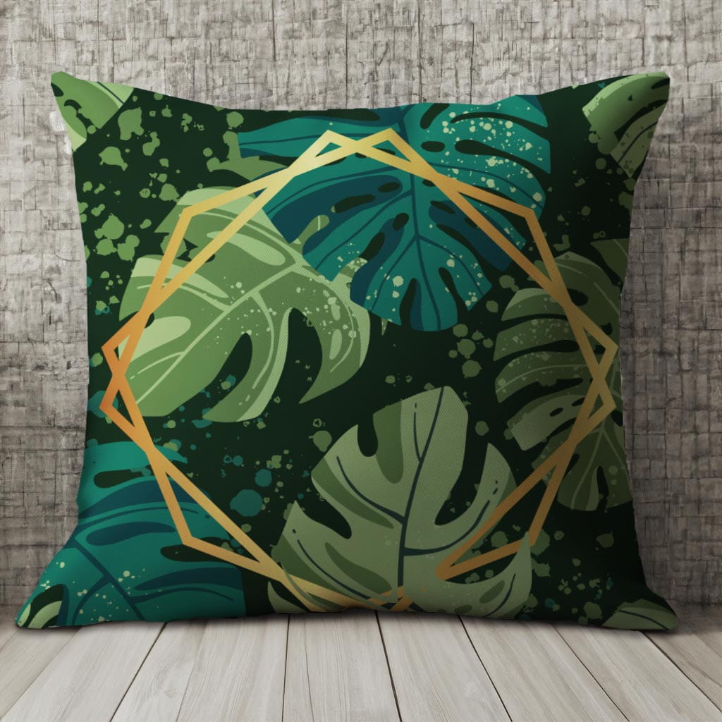 Poduszka Dekoracyjna Monstera, Hexagon - Poduszka Ozdobna z Nadrukiem