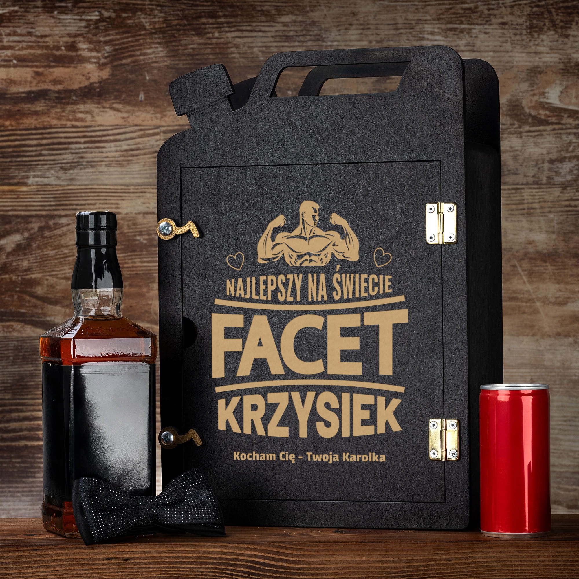 Barek Kanister na Alkohol + Szklanka z Grawerem dla Faceta - Prezent na Dzień Chłopaka - Dla Wspaniałego Chłopaka