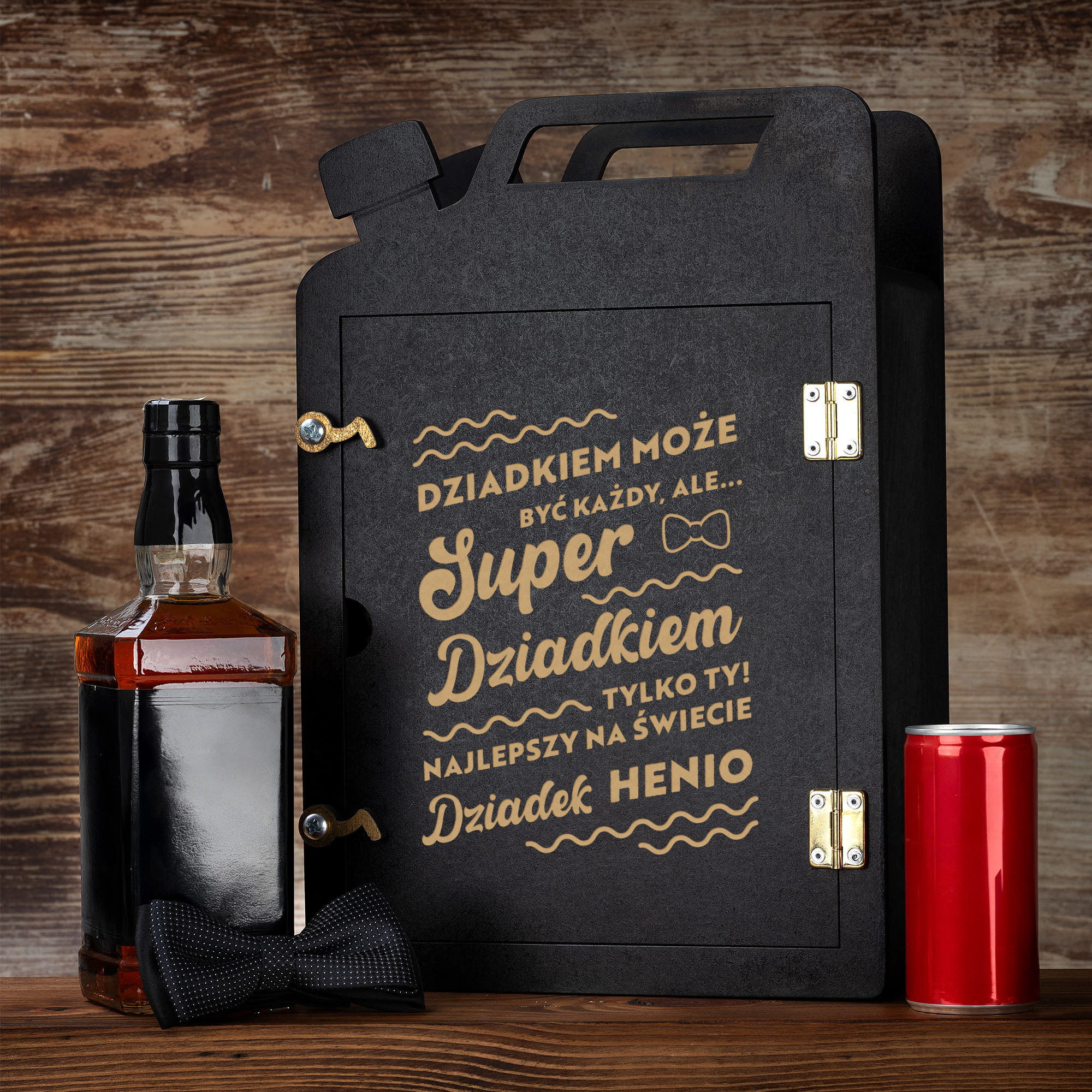Barek Kanister na Alkohol + Szklanka z Grawerem dla Dziadka - Prezent na Dzień Dziadka - Dla Wspaniałego Dziadka