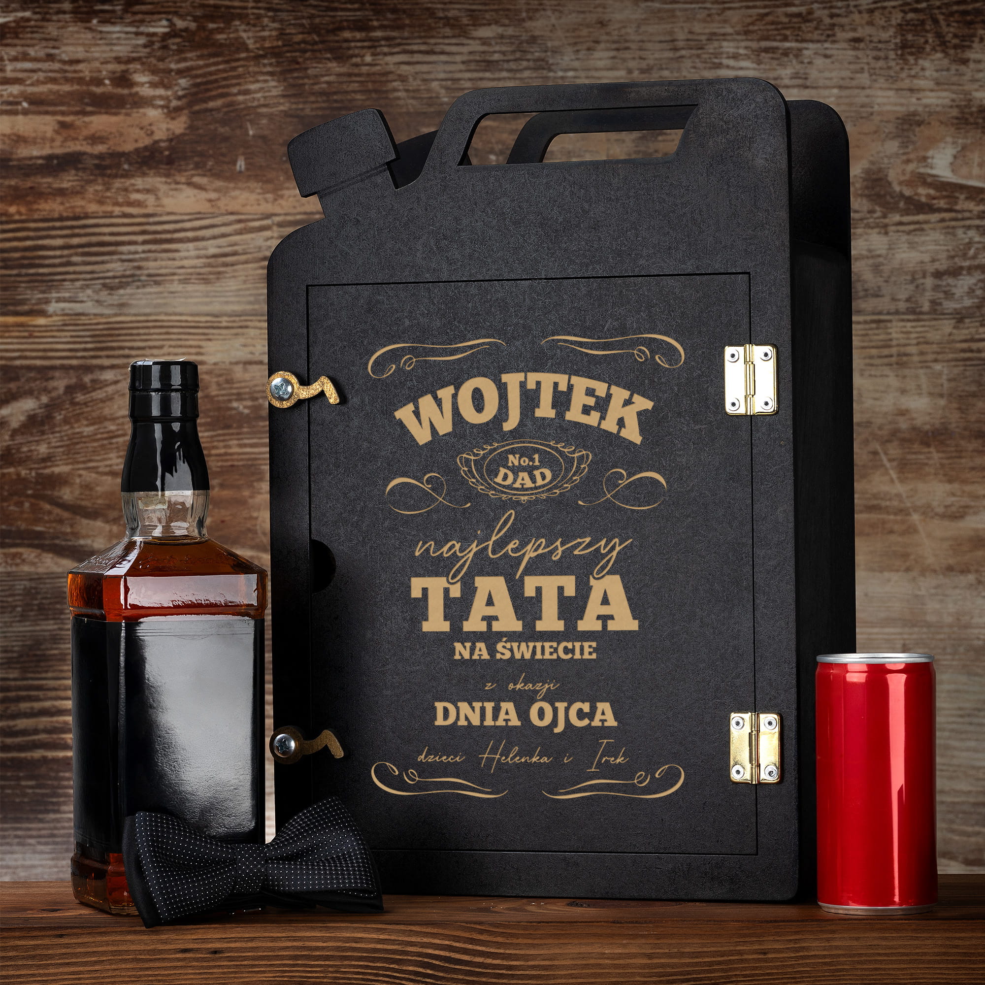 Barek Kanister na Alkohol + Szklanka z Grawerem dla Ojca - Prezent na Dzień Ojca