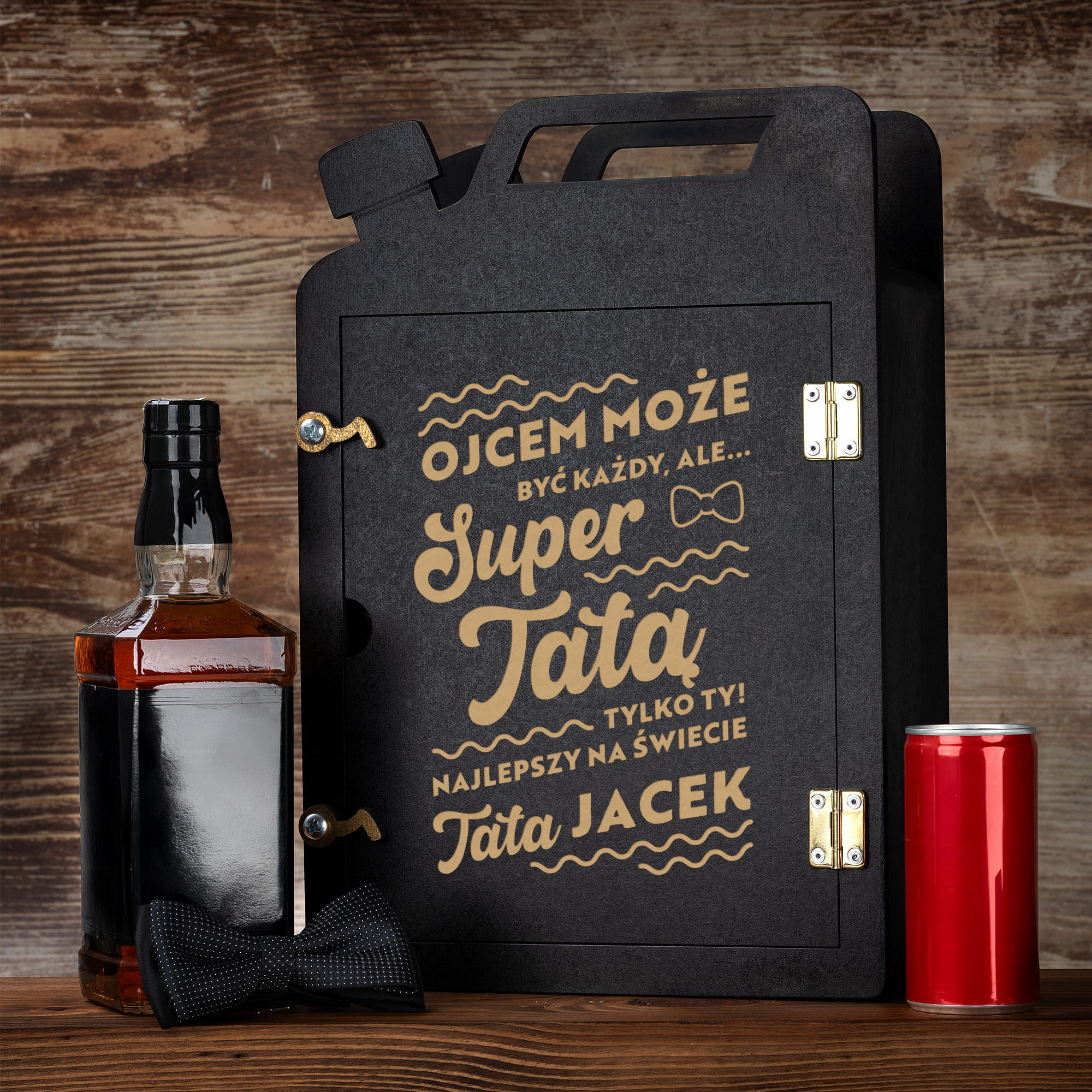 Barek Kanister na Alkohol + Szklanka z Grawerem dla Ojca - Prezent na Dzień Ojca