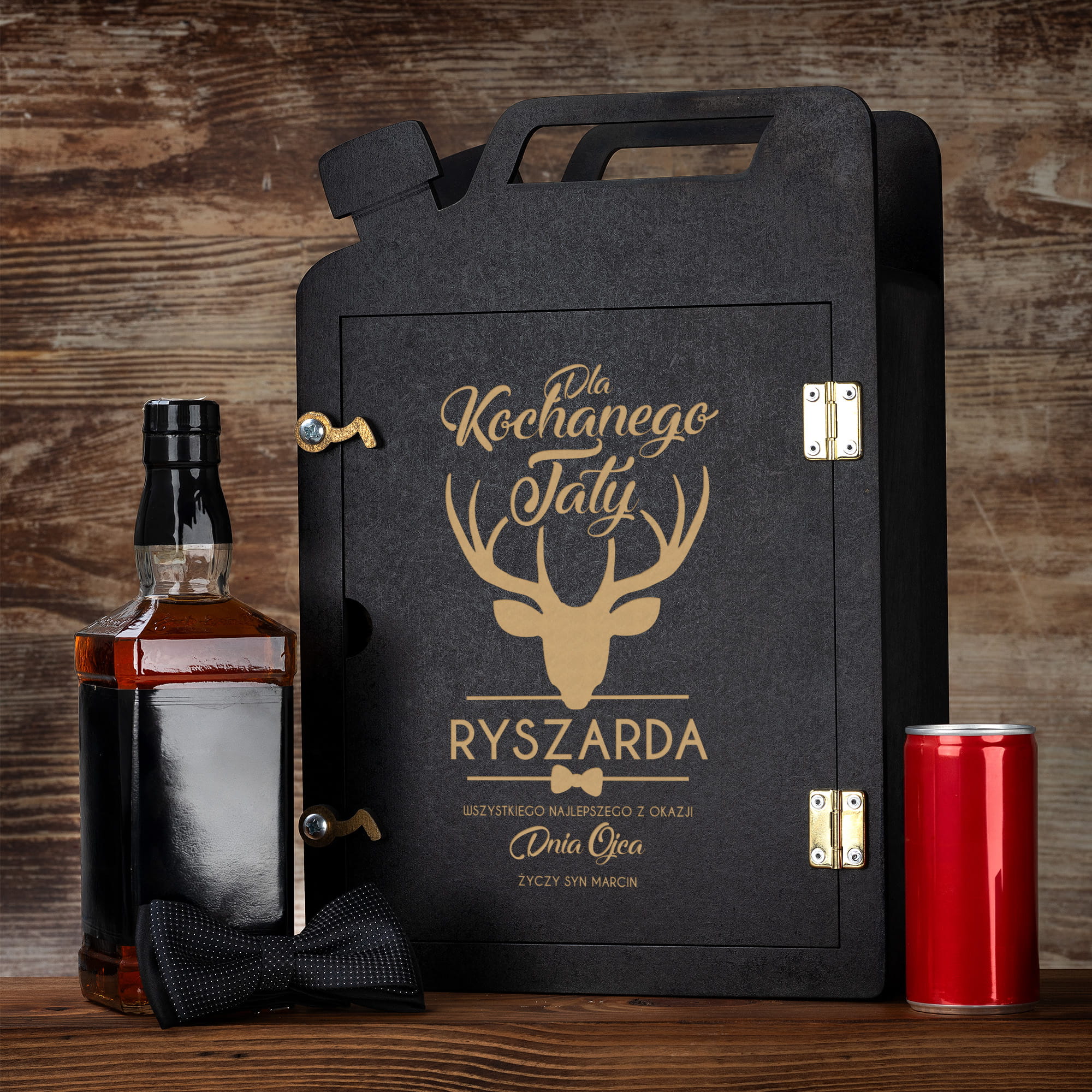 Barek Kanister na Alkohol + Szklanka z Grawerem dla Ojca - Prezent na Dzień Ojca