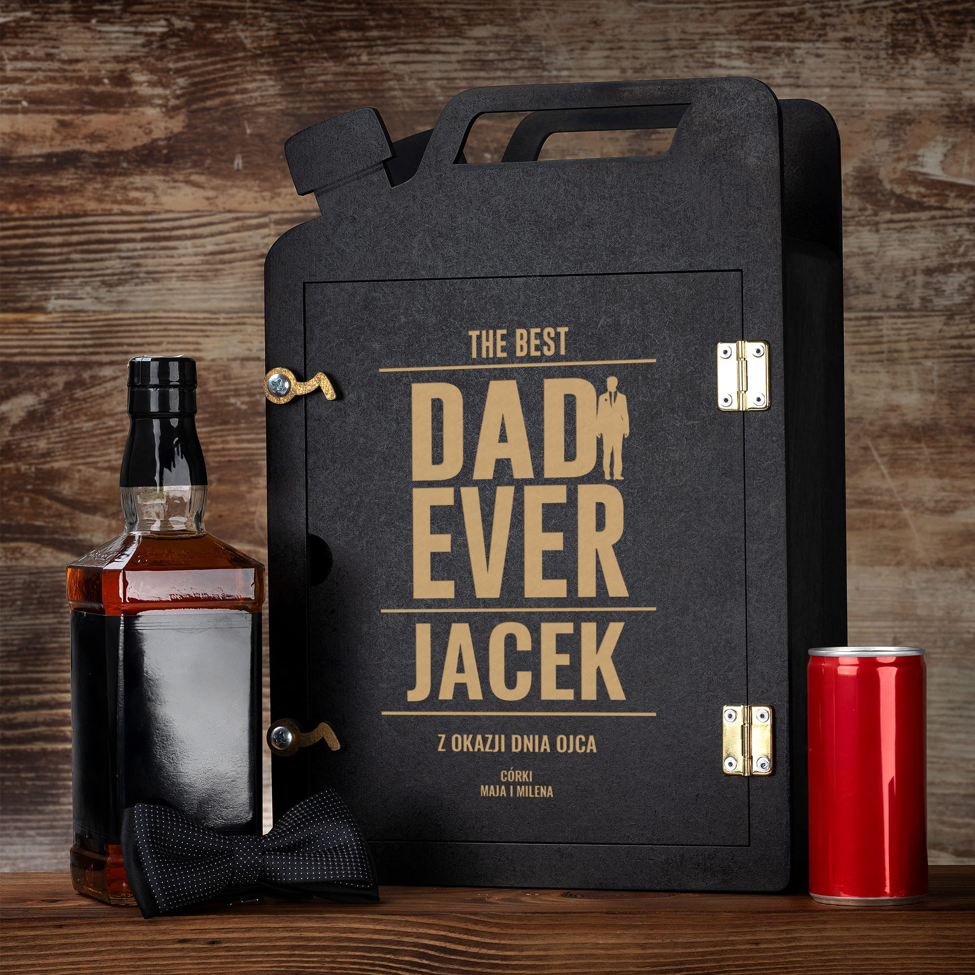 Barek Kanister na Alkohol + Szklanka z Grawerem dla Ojca - Prezent na Dzień Ojca