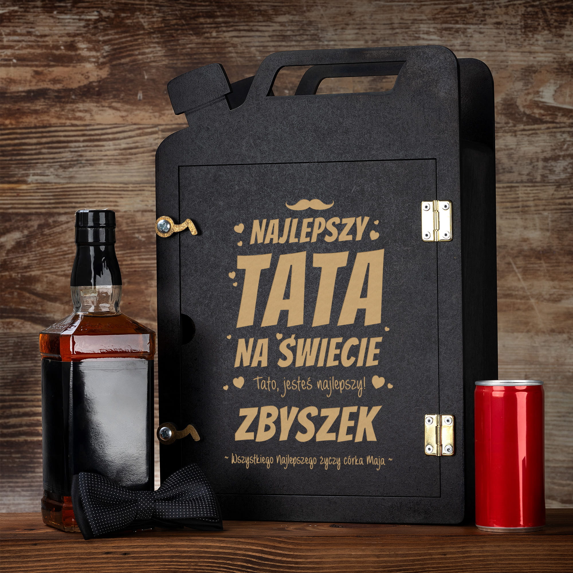 Barek Kanister na Alkohol + Szklanka z Grawerem dla Ojca - Prezent na Dzień Ojca