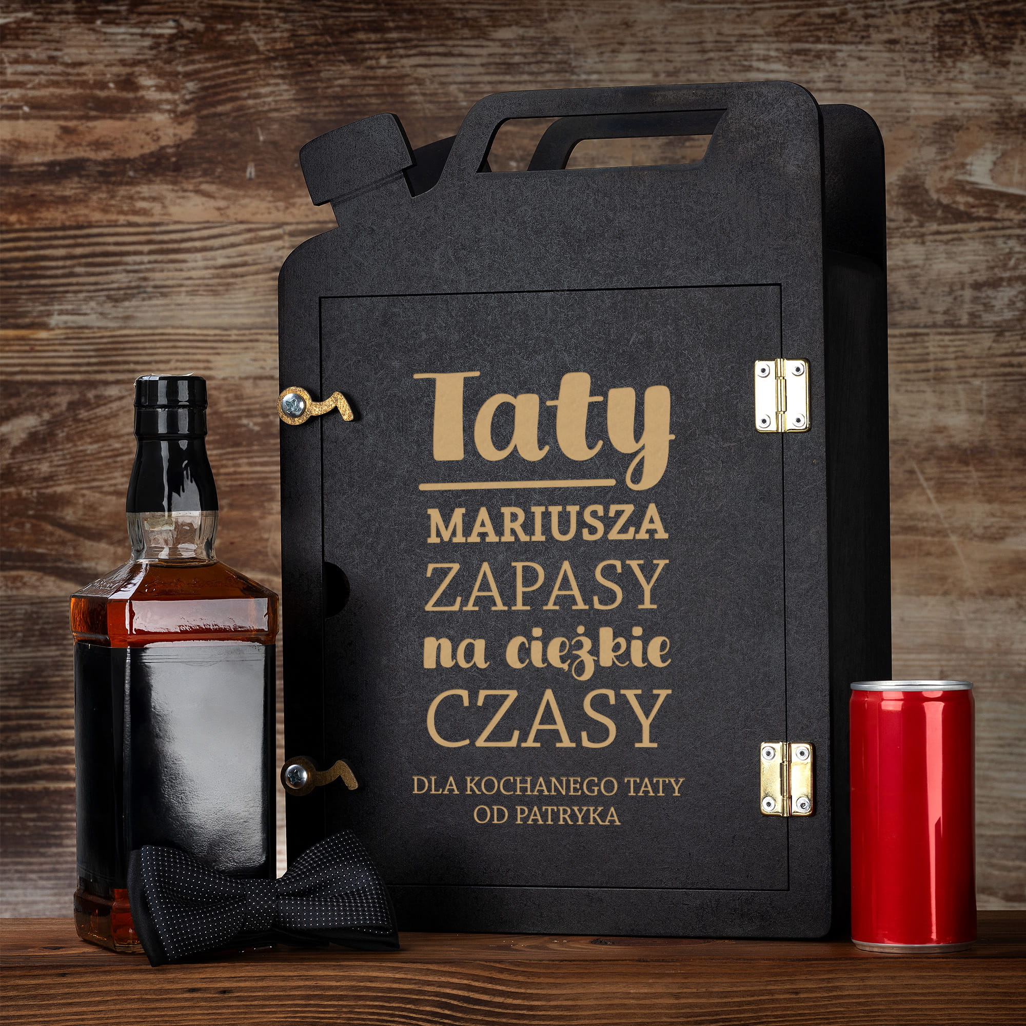 Barek Kanister na Alkohol + Szklanka z Grawerem dla Ojca - Prezent na Dzień Ojca