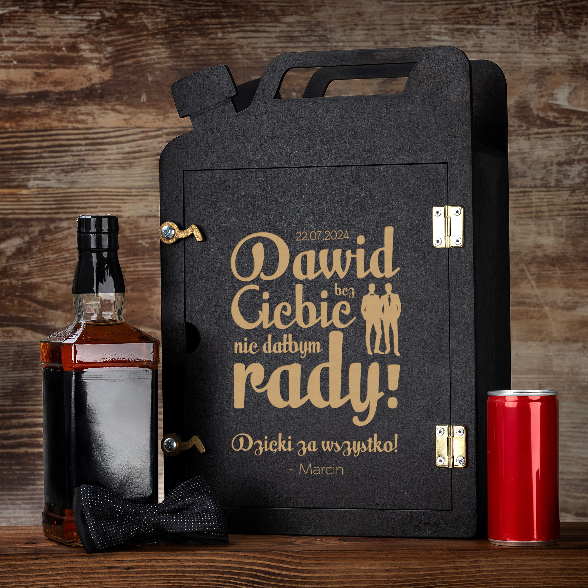 Barek Kanister na Alkohol + Szklanka z Grawerem dla Świadka - Prezent dla Świadka - Podziękowanie dla Świadka