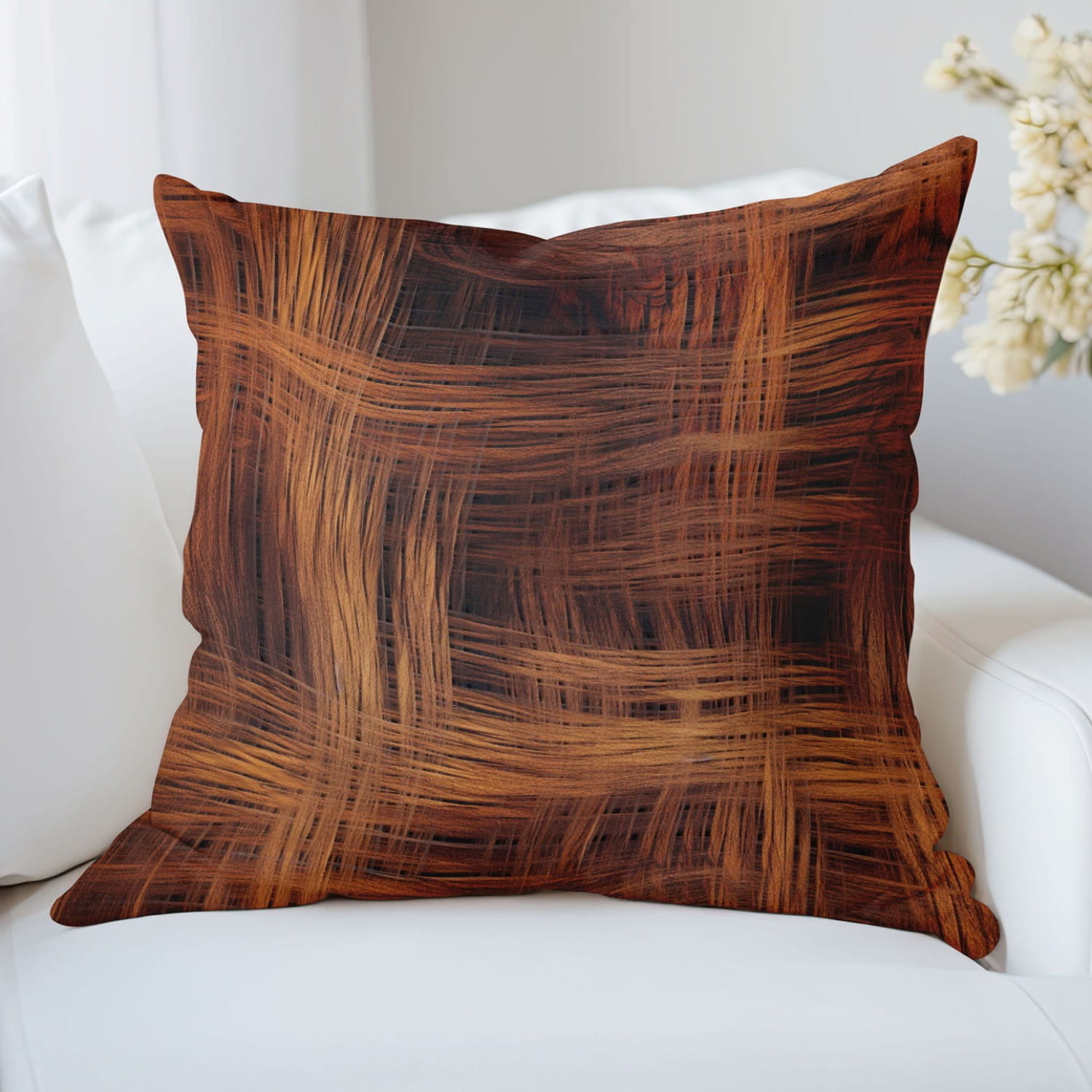 Poduszka Dekoracyjna Drewno, Słoje Drzewa - Poduszka Ozdobna z Nadrukiem - Kolekcja Drewno