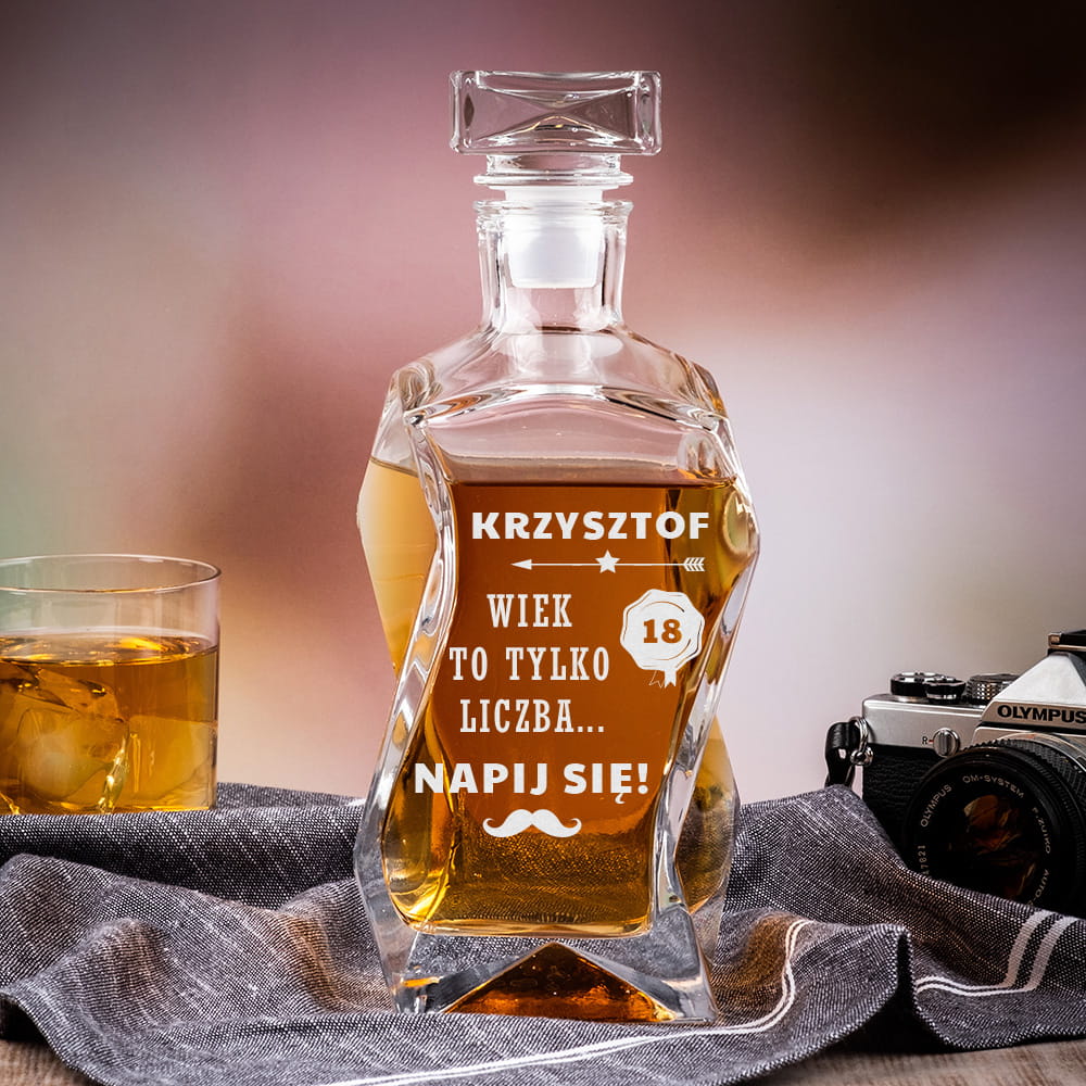 Karafka na whisky z grawerem na urodziny
