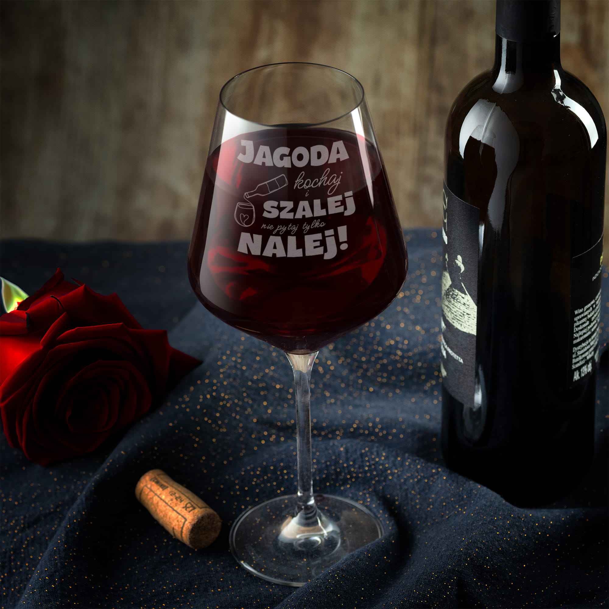 Kieliszek XXL do Wina z Grawerem - Prezent z Imieniem Dla Niej - Duży Kieliszek Do Wina - Nie pytaj