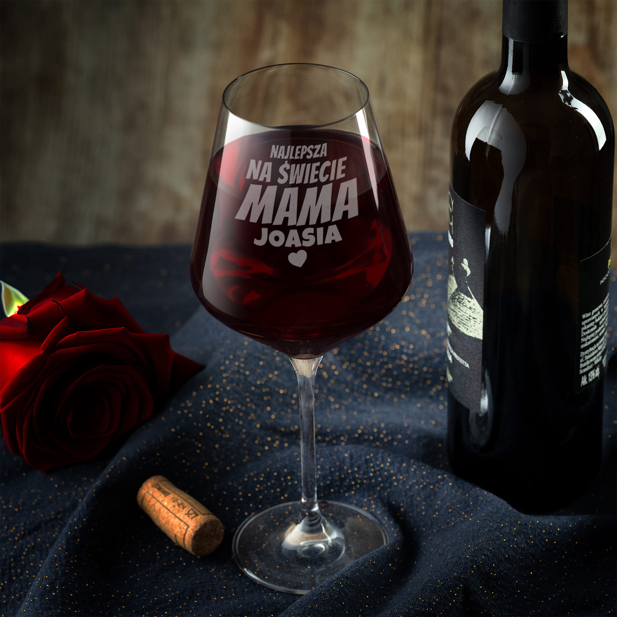 Kieliszek XXL do Wina z Grawerem dla Mamy - Prezent na Dzień Matki - Duży Kieliszek Do Wina -  Prezent dla Mamy - Najlepsza Mama