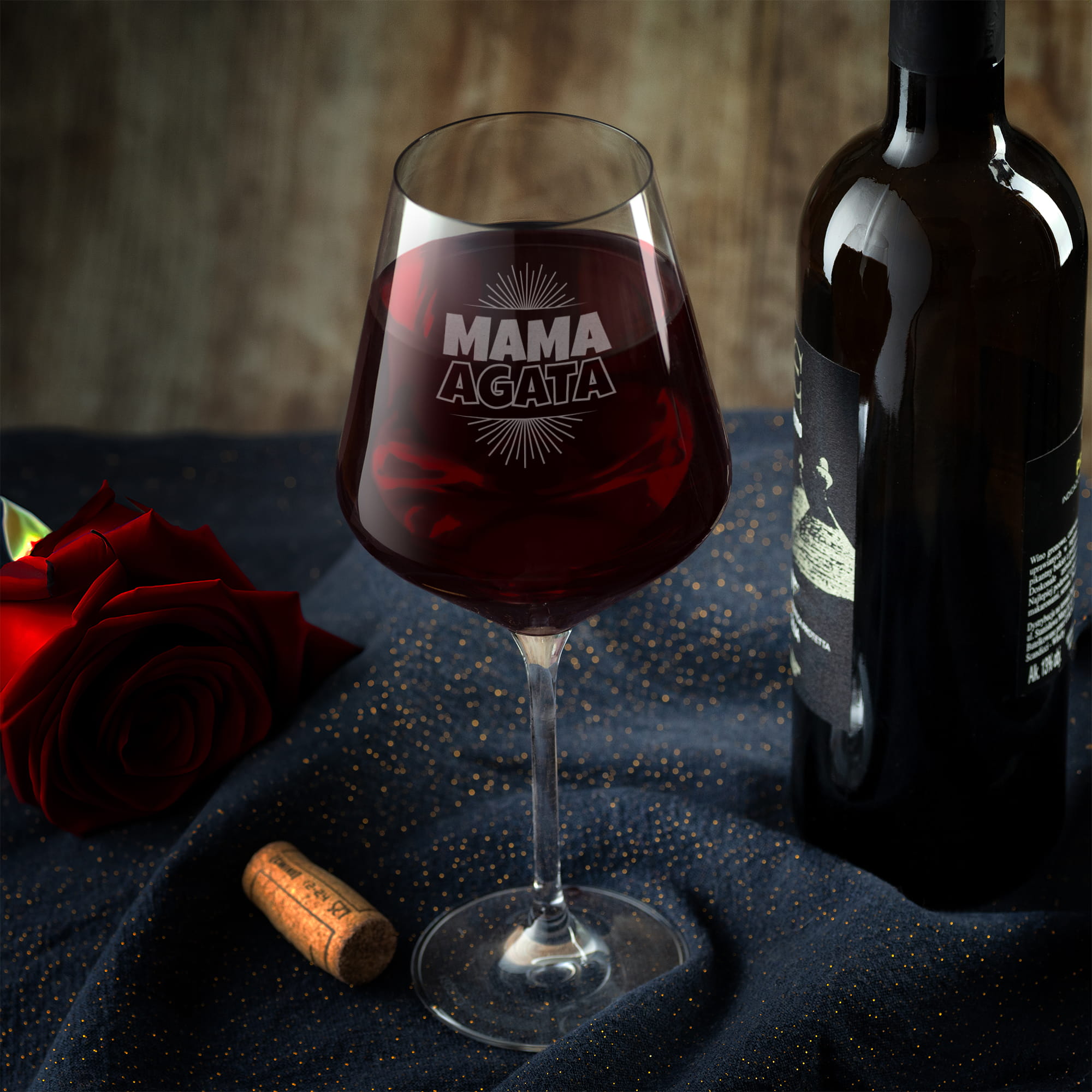 Kieliszek XXL do Wina z Grawerem dla Mamy - Prezent na Dzień Matki - Duży Kieliszek Do Wina -  Prezent dla Mamy - Mama i Imię