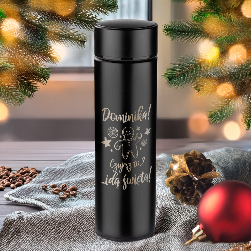 Kubek Termiczny LED z Grawerem na Święta - Prezent Na Święta - Idą Święta