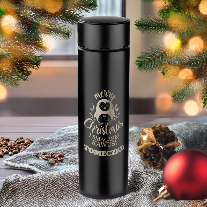 Kubek Termiczny LED z Grawerem na Święta - Prezent Na Święta - Merry Christmas