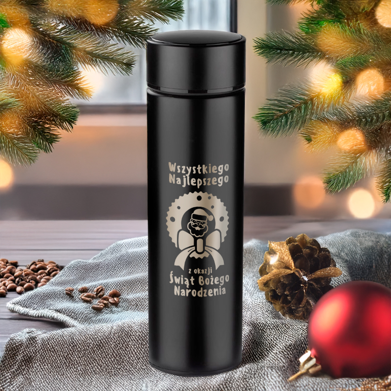 Kubek Termiczny LED z Grawerem na Święta - Prezent Na Święta - Święta Bożego Narodzenia