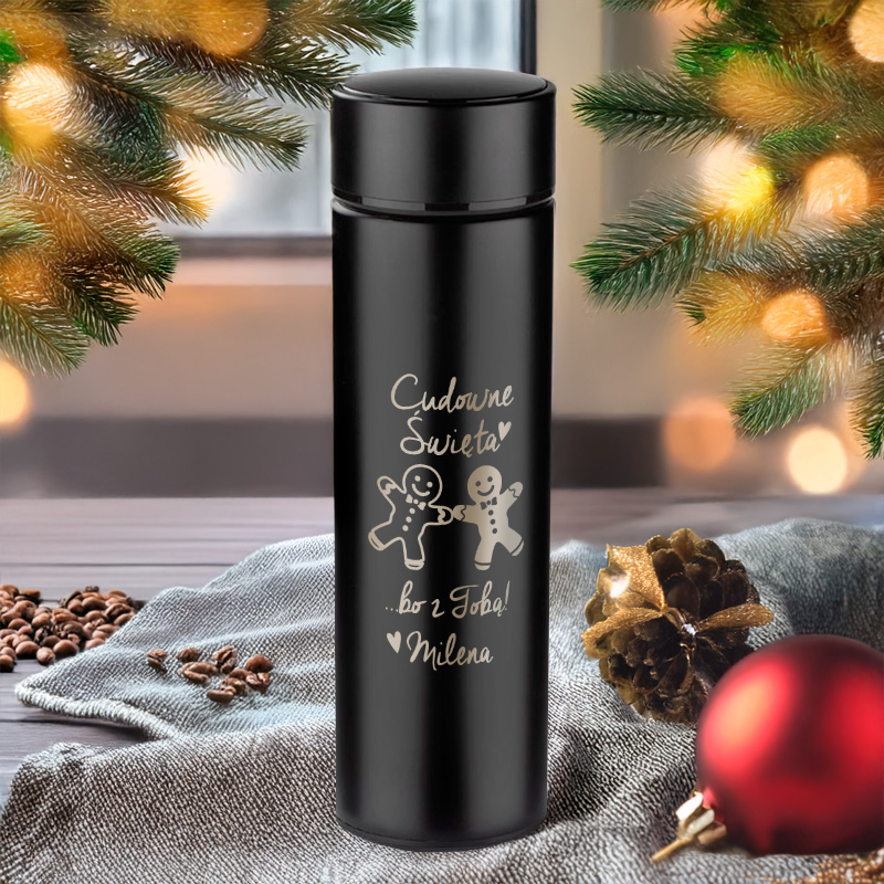 Kubek Termiczny LED z Grawerem na Święta - Prezent Na Święta - Cudowne Święta
