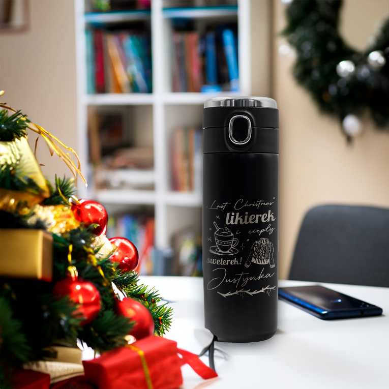 Kubek Termiczny LED z Grawerem na Święta - Prezent Na Święta - Last Christmas