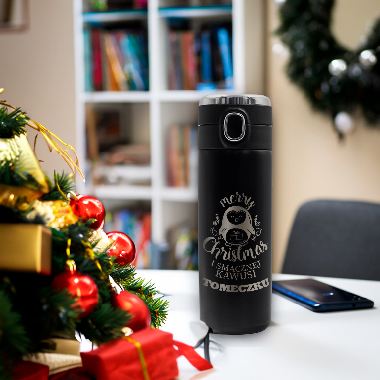 Kubek Termiczny LED z Grawerem na Święta - Prezent Na Święta - Merry Christmas