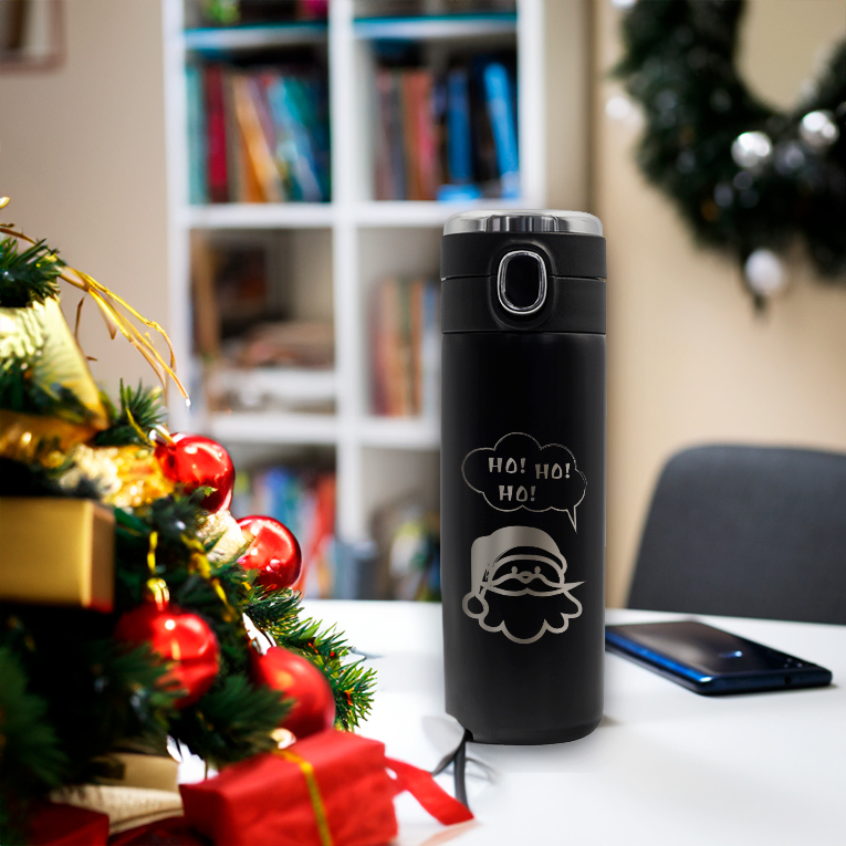 Kubek Termiczny LED z Grawerem na Święta - Prezent Na Święta - HO-HO-HO
