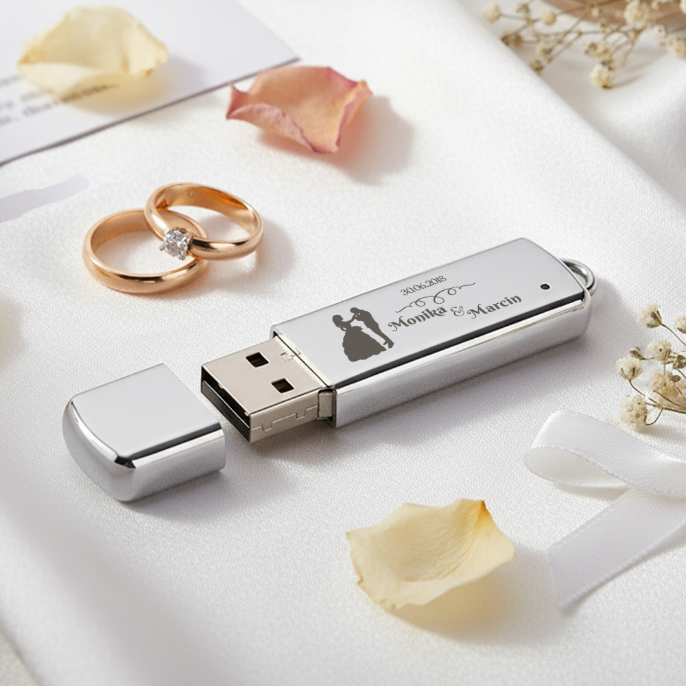 Pendrive Na Zdjęcia  - Prezent Dla Gości, Rodziców - Pamięć Na Zdjęcia z Wesela - Młoda Para
