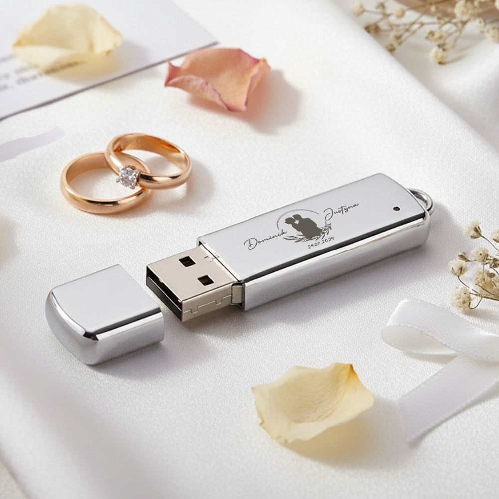 Pendrive Na Zdjęcia  - Prezent Dla Gości, Rodziców - Pamięć Na Zdjęcia z Wesela - Liście