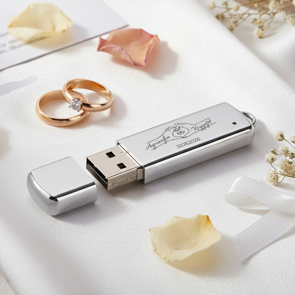 Pendrive Na Zdjęcia  - Prezent Dla Gości, Rodziców - Pamięć Na Zdjęcia z Wesela - Dłonie