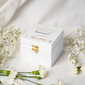 Skarbonka drewniana prezent na chrzest