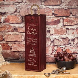 Skrzynka na wino prezent na chrzest