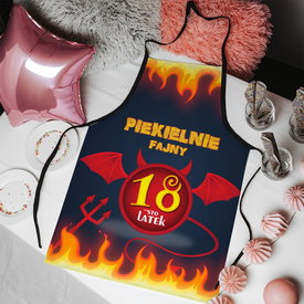 Fartuch z nadrukiem Piekielnie Fajny 18-sto latek