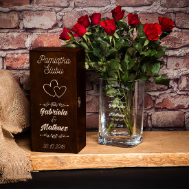 Wazon dla Pary Młodej w skrzynce